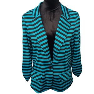 Courtenay Business Causal Long Sleeve Striped Blazer Women's Size Large